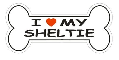WINTER PARK PRODUCTS Love My Sheltie Bumper Sticker or Helmet Sticker D1106 Dog Bone Pet Lover