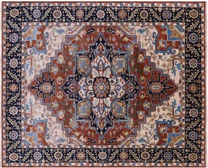 7' 10" X 10' 0" Heriz Serapi Hand-Knotted Wool Rug - Q19715 - Picture 1 of 10