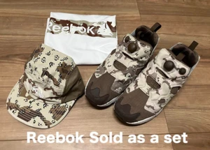 reebok mens shoes US9.5 Sold as a set Camouflage Chocolate chip USED Japan - Picture 1 of 9