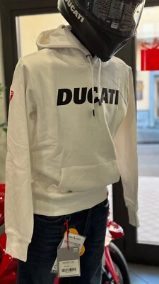 Sudadera con capucha Ducati blanca original con logotipo 98771201 Foto 1 de 4
