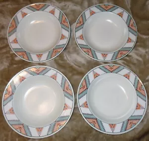 4er Set Mikasa Intaglio CAC24 Santa Fe 9 1/2" Suppe Müslischalen Southwestern - Bild 1 von 6