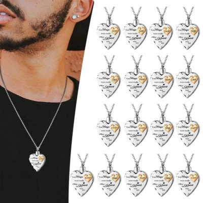 Urne Halskette Für Asche Herz Urne Anhänger Einäscherung Schmuck Geschenk - Bild 1 von 4