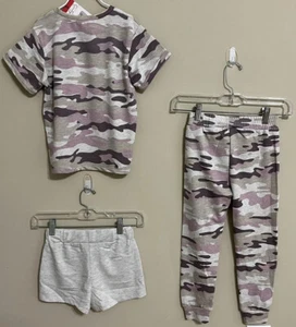 NWT Jessica Simpson size 5 kids 3 piece pink camo pants comfy set girls - Picture 1 of 9