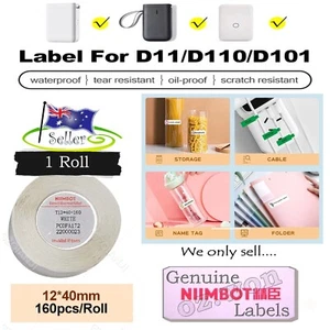 Thermal Printer Label White Niimbot 12 x 40 Labels Stickers 1x box D11 D101 D110 - Picture 1 of 7