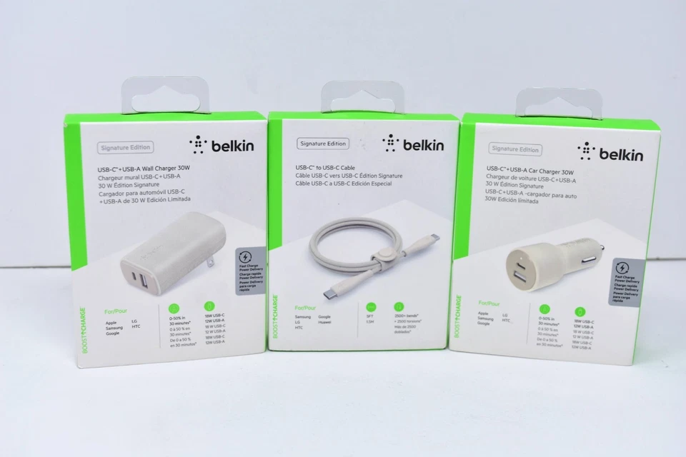 Belkin 30W Fast USB-C Wall, Car Charger for Galaxy, LG, Motorola, Pixel Phones - Image 1 of 1