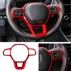 Red ABS Steering Wheel Decor Frame Trim 1PCS For Honda CRV CR-V 2023 2024 - Foto 1 di 8