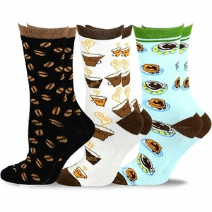 TeeHee Foods Crew-Socken für Damen 3er-Pack (Kaffee und Pfannkuchen) - Bild 1 von 1