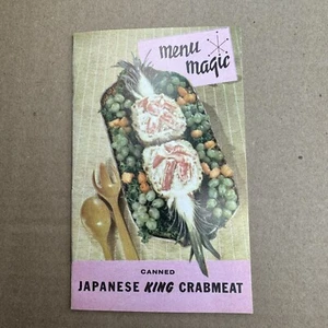1950 Menu Magic Frazar Brand Japanese King Crab Recipe Booklet Seafood - Bild 1 von 9