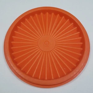 Vintage Servalier Tupperware Fluted Orange Lid Only 4.75" Round 812-18 - Picture 1 of 8