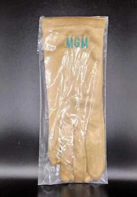 Luvas de jogo femininas brilhantes cetim dourado vintage fantasia MGM roupa noturna Vegas Glam - Imagem 1 de 3