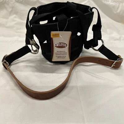Weaver Leather 65-2345 Horse Grazing Muzzle w/ Crown Medium Average Black Brown