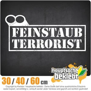 Feinstaub Terrorist chf0063  in 3 Größen JDM  Heckscheibe Aufkleber - Picture 1 of 1