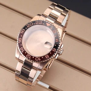 40mm Rose Gold Watch Case+Oyster Strap For Seiko nh35 Nh36 Eta2824 8215 movement - Picture 1 of 10