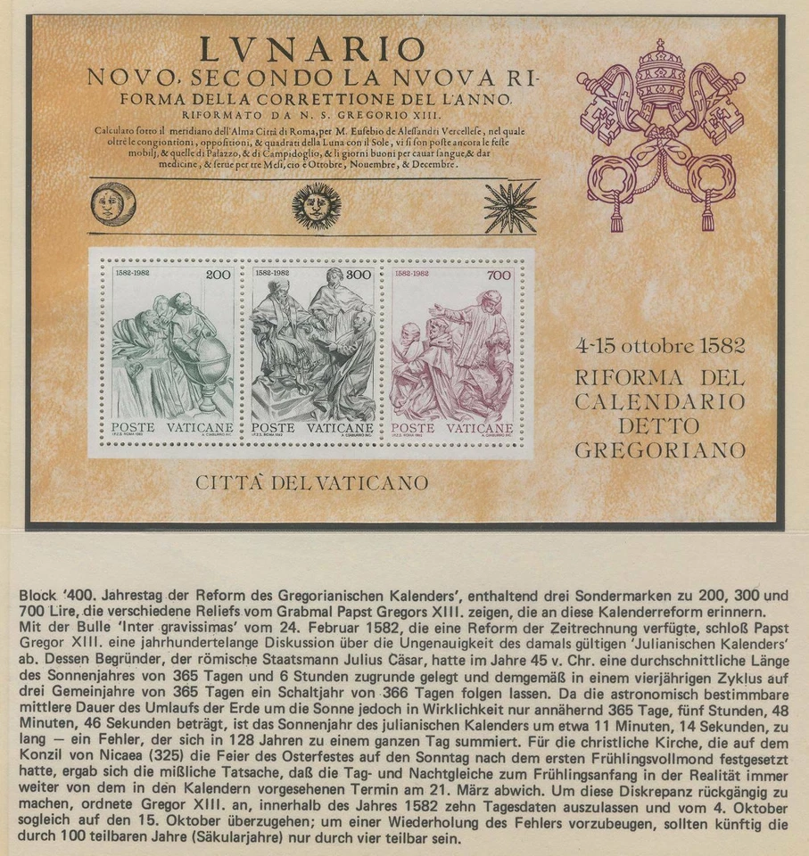 Block P78 Vatican 1982 MNH Art Sculpture - Image 1 of 1