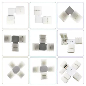 10mm Width Solderless Connector 2/3/4/5pin T/L/X Shape For 5050 Led Strip light - Picture 1 of 13