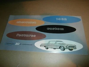 Vintage 1962 Chevy Custom Features Brochure Heimbach Sweatt Pennsburg PA - Picture 1 of 11