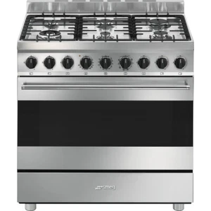 Smeg Cucina a Gas 6 Fuochi Forno Elettrico Ventilato 90x60cm Inox Master B91GMX2 - Foto 1 di 2
