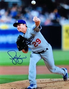 Scott Kazmir Signed Autographed 11X14 Photo LA Dodgers Vertical Pitching w/COA - Picture 1 of 2
