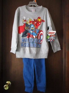 MARVEL AVENGERS *NWT* BOYS GRAY FLEECE JOGGER SET SIZE 7 - Picture 1 of 3