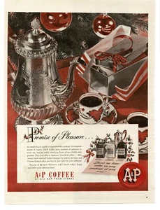 1945 A&P Caffè Fine China Argento Decanter Stampa Vintage Pubblicità 2 - Foto 1 di 1