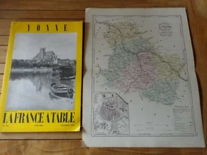 CARD de L'YONNE 1840 BROWN MALT: AUXERRE + FRANCE AT TABLE YONNE - Picture 1 of 1