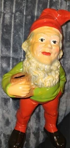 Heissner Terracotta GNOME Vintage Elfo di Natale Giardino Nano 11,5"h Ottime Condizioni - Foto 1 di 10