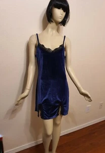 Velvet slip lingerie navy blue size 10 READ DESCRIPTION - Bild 1 von 4