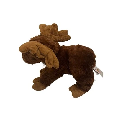 Unipak Vintage Soft 9" Brown Mangy Moose Plush Toy Stuffed Animal - Image 1 of 4