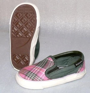 Converse Skid Grip EV Canvas Kinder Schuhe Slip On Sneaker 26 UK 10 Plaid Pink