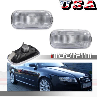 Комплект из 2 прозрачных боковых габаритных огней для Audi A4 B6 B8 B7 A6 S6 C7 2002-2013 - Изображение 1 из 4