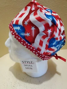 Banderas Brillante Patriótico/4 de Julio Hombre Calavera/Quimio Quimio Quirúrgico Sombrero/Gorra  - Imagen 1 de 7