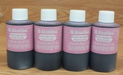 Lot of 4 Genuine Stratitec 85ml 2.8fl oz Photo Magenta Premium Inkjet Ink *READ* - Image 1 of 4