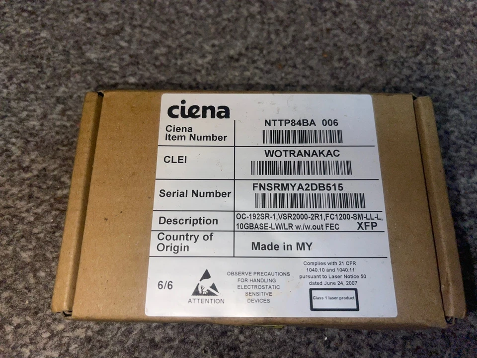  New &Sealed CIENA NTTP84BA 006 10GBASE-LW/LR - Image 1 of 3