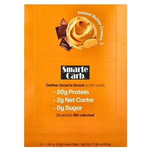 Smarte Carb® Protein Bar, Peanut Butter Crunch, 12 Bars, 1.83 oz (52 g) Each - Picture 1 of 4