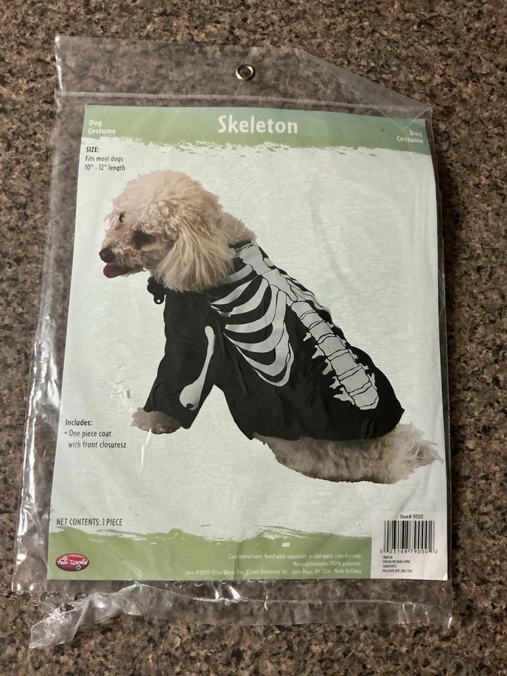 Disfraz de Halloween para perro, “esqueleto”, se adapta a la mayoría de los perros de 10”-12” de longitud Foto 1 de 1