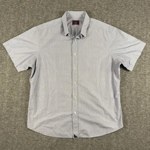 UNTUCKit Shirt Mens Large Blue Thornton Short Sleeve Button Up Dot Cotton 40113 - Picture 1 of 10