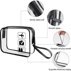 Borsa per Trucco Trasparente Con Cerniere Borse per Cosmetici Trasparenti per Vi - Foto 1 di 28