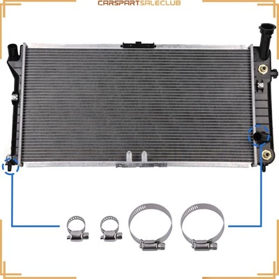 Radiator CU1518 w/ Universal Oil Hose Clamps Kit For Buick Regal Chevy Lumina V6 - Image 1 of 4