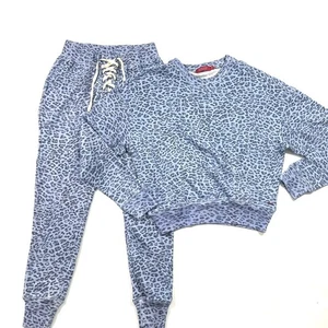 N Philanthropy Mila Leopard Outfit Sweatpant Jogger Sweatshirt Gr. Small Blau - Bild 1 von 9