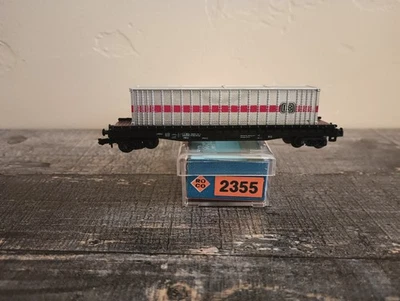 N Scale Roco - 2355 - Flatcar, Container Wagon - Deutsche Bahn - Image 1 of 4