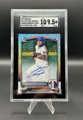Bowman 1st Cody Freeman Choice 2025 refractor automático/150 SGC automático 10 grado 9,5 Foto 1 de 2
