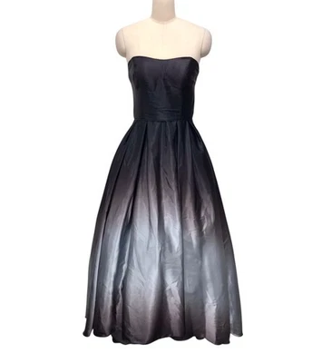 Betsy & Adam Ombre Strapless Ball Gown Satin Tulle Hi Low Pockets Read Sz 8 - Image 1 of 4