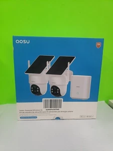 AOSU Security Cameras Outdoor Wireless, 2 Cam-Kit, Solar-Powered Open Box - Picture 1 of 12
