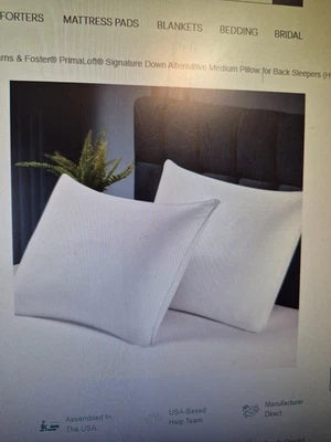 JUEGO DE 2 ALMOHADAS DOWN LITE $250 de lujo calidad king size mediana firme AHORA $68 Foto 1 de 2