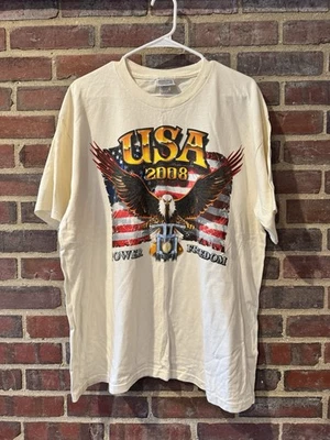 Camiseta para hombre vintage Off White National Heritage EE. UU. 2008 talla XL motocicleta Foto 1 de 4
