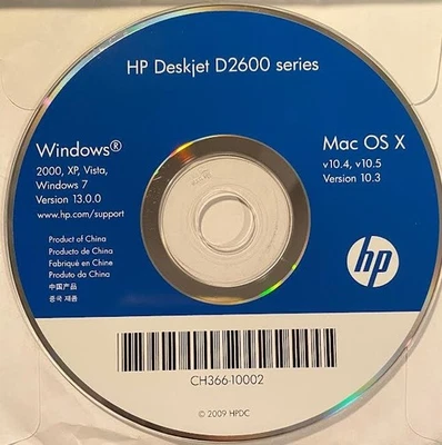 HP DeskJet D2600 series, Install Disc (CD, Win/Mac, Drivers, "Disc-Only", 2009) - Image 1 of 2