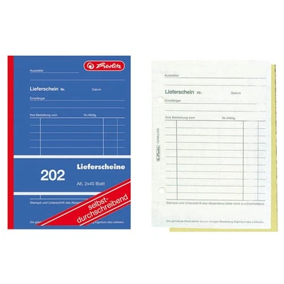 herlitz Lieferschein mit Empfangsschein Formularbuch 202 - Bild 1 von 3