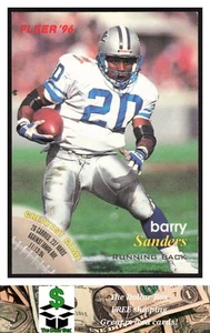 1996 Fleer Shell FACT #75 Barry Sanders - Detroit Lions - Picture 1 of 2