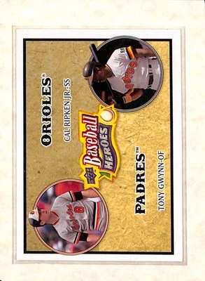 2008 Upper Deck Baseball Heroes #180 Cal Ripken Jr. Tony Gwynn  NM - Image 1 of 2