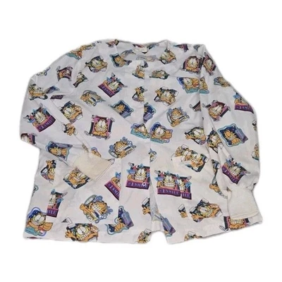 Garfield Dentist Themed Scrub Top Large Women’s Long Sleeve With Cuffs - Image 1 of 4